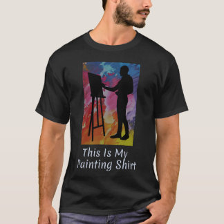 Camiseta Esta É Minha Pintura mostra um artista no e retrô