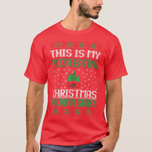 Camiseta Esta É Minha Pizza Comendo Pijama De Natal
