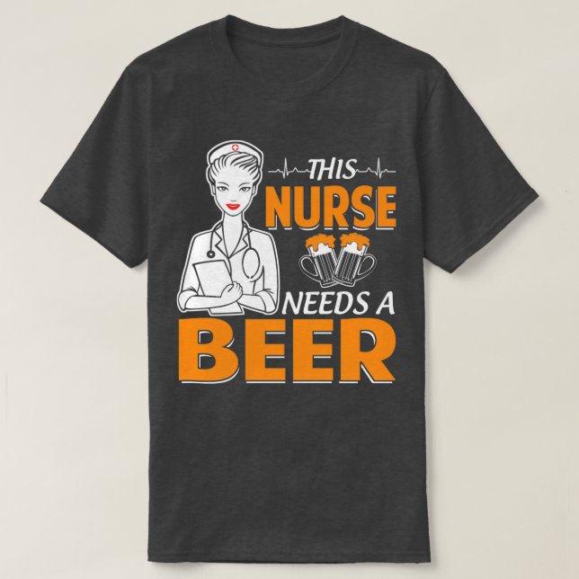 Camiseta Esta Enfermeira Precisa De Uma Cerveja (Frente do Design)