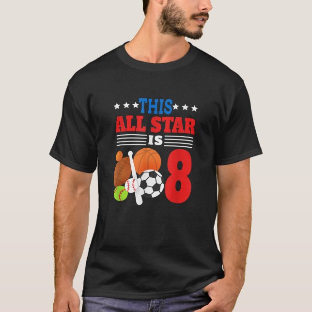 Camiseta Esta Estrela É Oito Engraçada 8º aniversário de es (Frente)