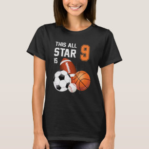 Camiseta Esta Estrela Tem 9 Anos Criança 9º Aniversário Spo