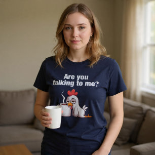 Camiseta Está Falando Comigo? Frango Engraçado Café