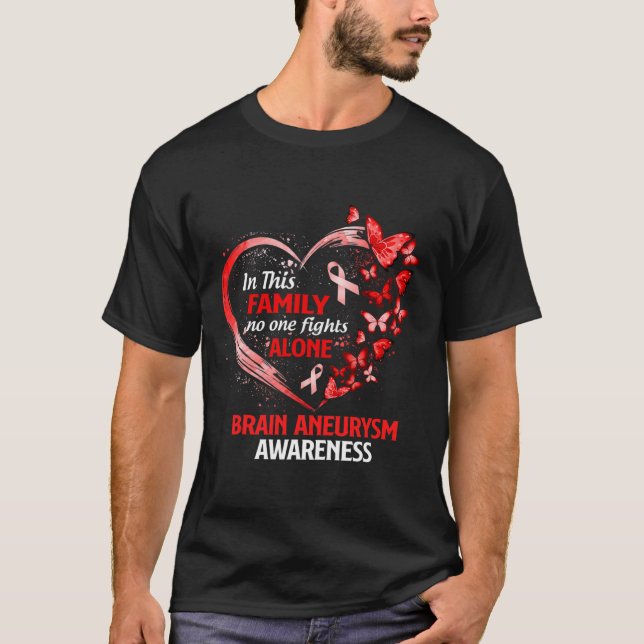 Camiseta Esta Família Cérebro Aneurisma Borboleta (Frente)