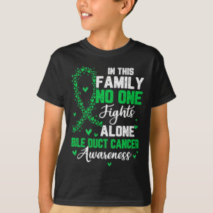 Camiseta Esta Família Ninguém Luta Sozinho Câncer de Ducto