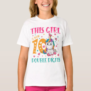 Camiseta Esta garota agora tem 10 dígitos duplos 10º