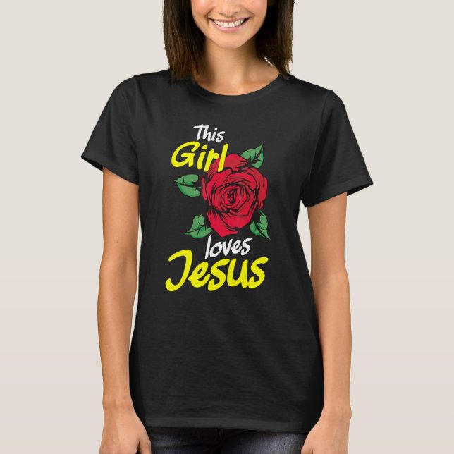 Camiseta Esta Garota ama Jesus cristão (Frente)