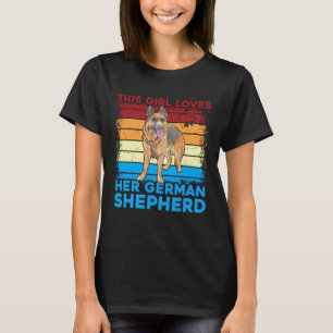 Camiseta Esta garota ama seu cachorro Pastor Alemão Dito
