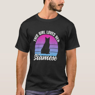 Camiseta Esta Garota Ama Seu Gato Siameso Engraçado Siames