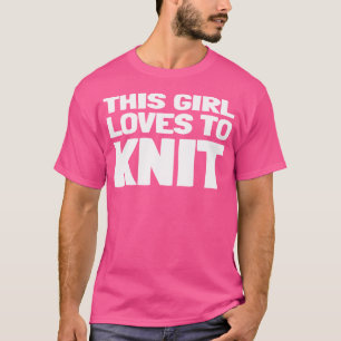 Camiseta Esta Garota Ama Tricotar Estampa de Clube de Tricô