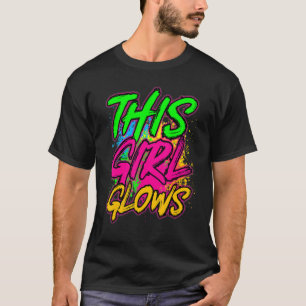 Camiseta Esta garota brilha a festa dos anos 80, vintage re