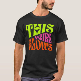 Camiseta Esta Garota Brilha Mulheres 80s Disco Garotas Bril
