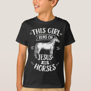 Camiseta Esta Garota Corre Em Jesus E Cavalos Correndo
