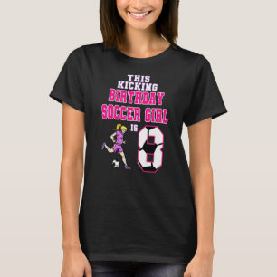 Camiseta Esta Garota De Futebol De Aniversário Tem 8 Tema D