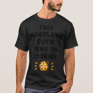Camiseta Esta garota doce de Maryland corre em biscoitos