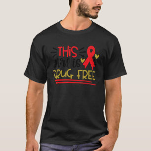 Camiseta Esta Garota é Livre de Drogas Semana da Faixa Verm