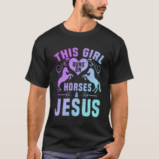 Camiseta Esta Garota Funciona Com Cavalos E Jesus