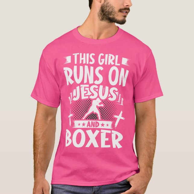 Camiseta Esta Garota Funciona Com Jesus E Boxer (Frente)
