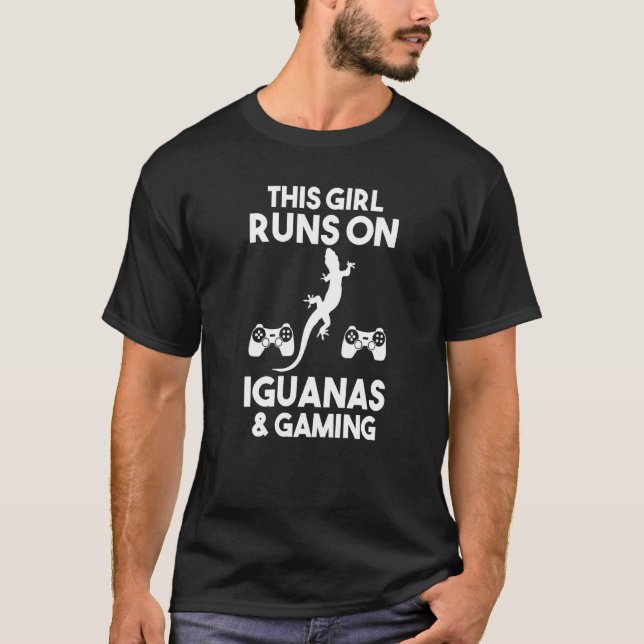 Camiseta Esta Garota Funciona Em Iguanas E Jogos (Frente)