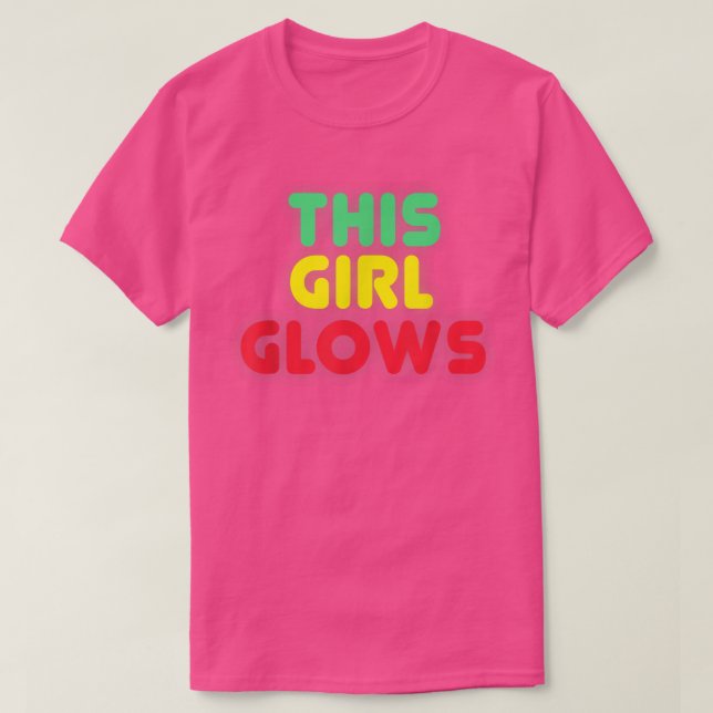 Camiseta Esta Garota Ganha anos 80 Retro Neon Party T-Shirt (Frente do Design)