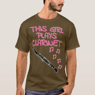 Camiseta Esta Garota Joga Clarinet Mulher Clarinetista Wood