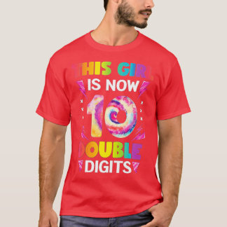 Camiseta Esta Garota Tem 10 Dígitos Duplos Tie Dye 10th Bir