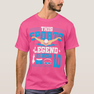 Camiseta Esta Lenda Esportista Agora Tem 10 Natação 10º pre