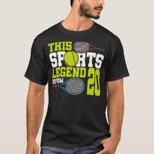 Camiseta Esta Lenda Esportiva É Hoje Aniversário De 20 Têni