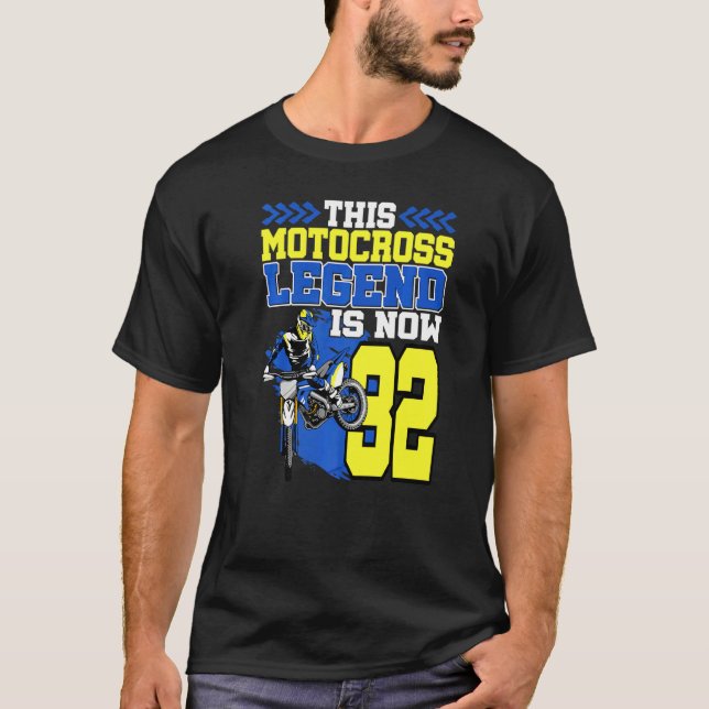 Camiseta Esta Lenda Motocross É Agora 32 Motocicletas 32º B (Frente)