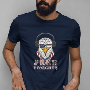 Camiseta está livre hoje à noite? 4 de julho, águia care
