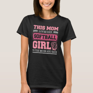 Camiseta Esta Mãe Adora A Mãe De Softball Da Moça De Softba