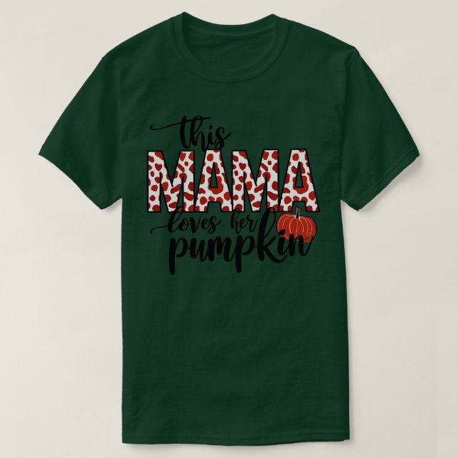 Camiseta esta mãe ama a abóbora 1 (Frente do Design)