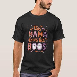 Camiseta Esta Mamãe Ama Seu Fantasma Boos Halloween Boo