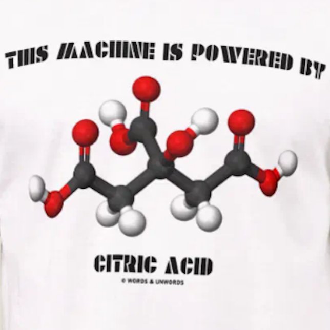 Camiseta Esta máquina é psta pela química do ácido cítrico (If you are powered by citric acid, you'll enjoy this chemical molecule tee)