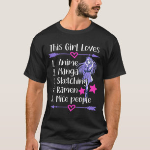 Camiseta Esta Menina Adora Anime Manga Sketching Ramen Nice