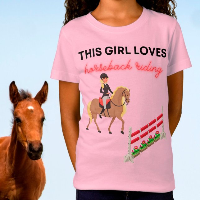 Camiseta Esta Menina Adora Cavalaria Andando (Criador carregado)