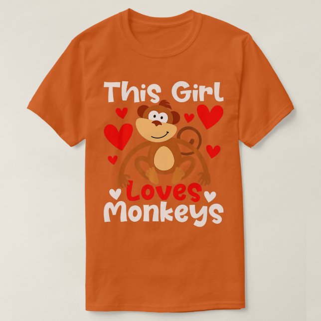 Camiseta Esta Menina Adora Macacos Safari Zoo Primate Anima (Frente do Design)