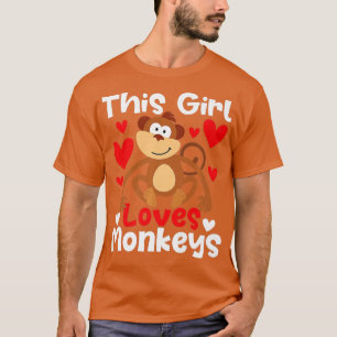 Camiseta Esta Menina Adora Macacos Safari Zoo Primate Anima