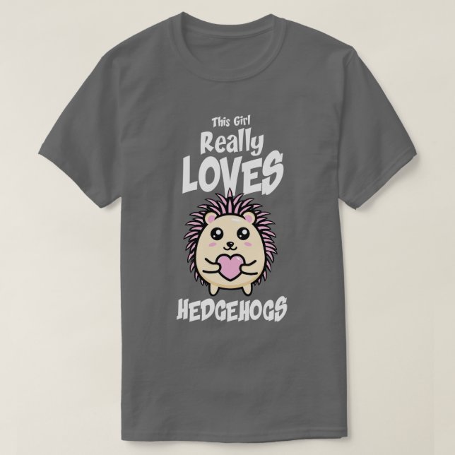 Camiseta Esta Menina Adora Mesmo Hedgehogs (Frente do Design)
