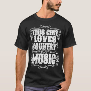 Camiseta Esta Menina Adora Música country Vintage Western C