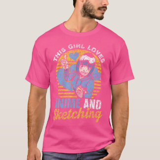 Camiseta Esta Menina Ama Anime E Desenha Em Um Lover
