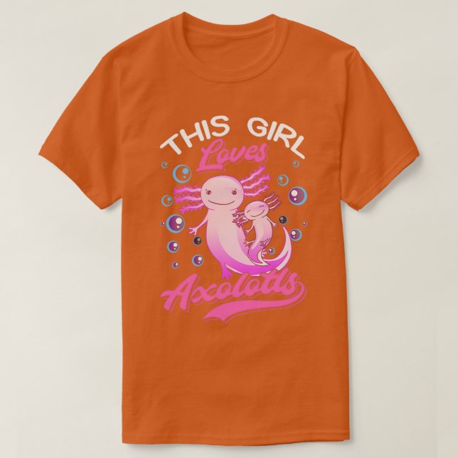 Camiseta Esta Menina ama Axolotlx27s Anfíbio Personalizado  (Frente do Design)