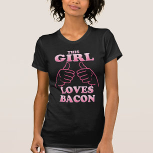 Camiseta Esta MENINA ama o bacon no rosa
