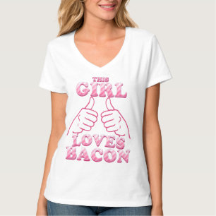 Camiseta Esta MENINA ama o bacon no rosa