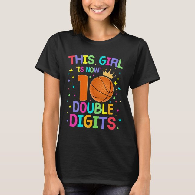 Camiseta Esta Menina Tem 10 Dígitos Duplos 10º Aniversário  (Frente)