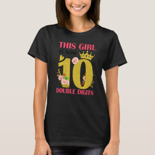 Camiseta Esta Menina Tem 10 Dígitos Duplos 10 Aniversário 1