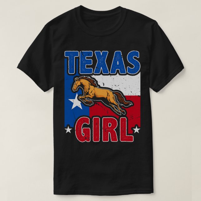Camiseta Esta Mulher Adora Cavalos no Texas 1 (Frente do Design)