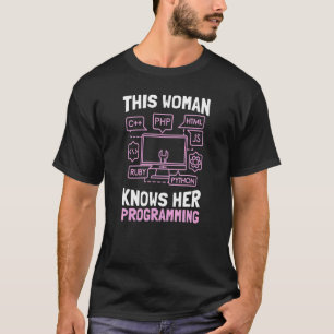 Camiseta Esta Mulher Conhece Seu Programa De Software De Pr