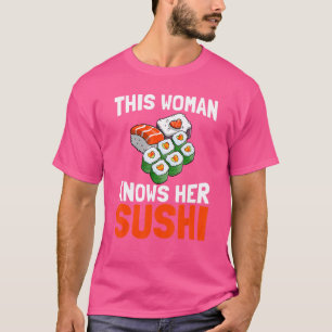Camiseta Esta Mulher Conhece Sua Comida Japonesa Sushi S
