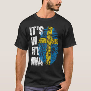 Camiseta Está Na Minha Bandeira De Suecia De Adn, Sueco