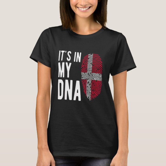 Camiseta Está na minha bandeira dinamarquesa Dna Dinamarca (Frente)